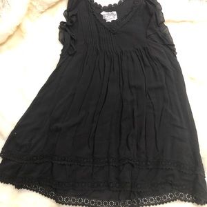 Johnny Was Black Multi Tier Pintuck Tunic/Dress, S